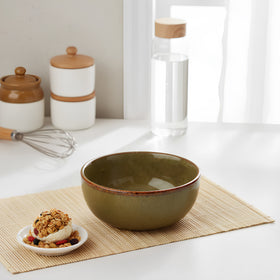 Olive Story Serving Bowl, 650 ml, Set 1 — handcrafted Indian serving bowl