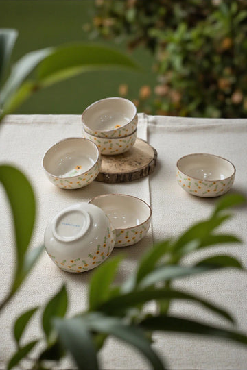 Golden Dawn bowls, 500ml, handcrafted ceramic in a warm golden glaze