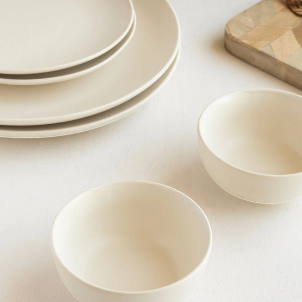 White Ceramic Regular Bowl, 180 ml