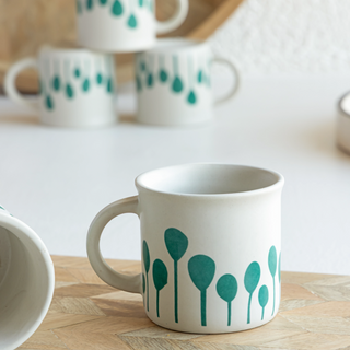Forest Rain Mug, Set 6 — handcrafted Indian ceramic mug