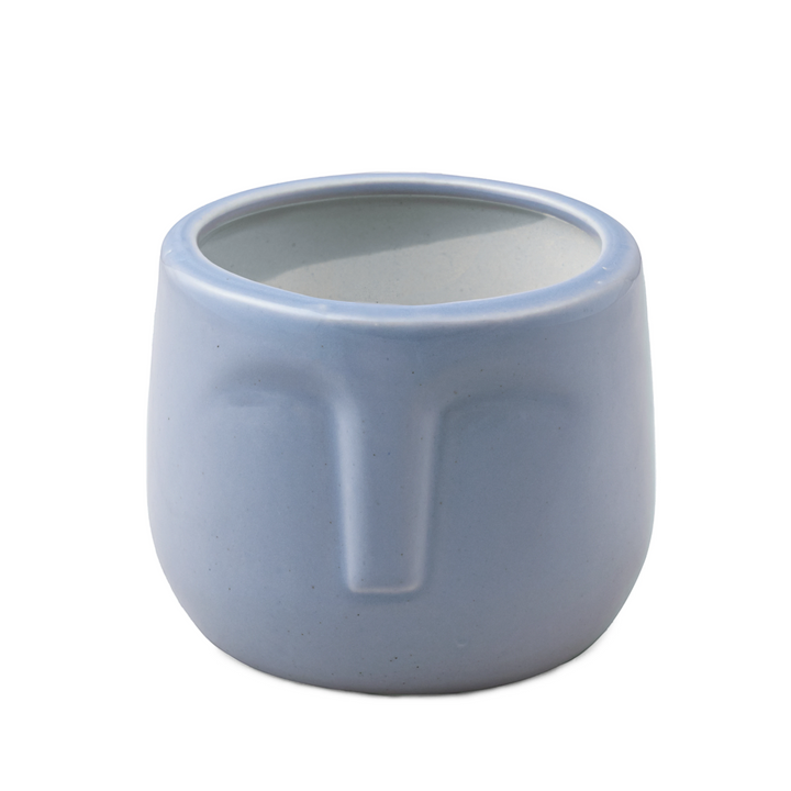 Add a touch of personality to your indoor space with our unique ceramic face plant pot, perfectly designed for small plants like aloe, succulents, or herbs