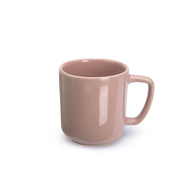 Pink mug on a white background