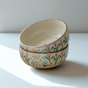 Pink Golden Dawn Bowl Set - 500ml, Set of 2 — handcrafted Indian ceramic bowl