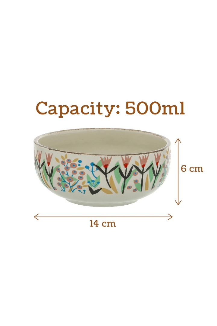 "Pink Dawn Bowl": 500ml luxury ceramic bowl online, adorned with pink flowers. Use its wide mouth to showcase small floral arrangements; shop this artisan dual-purpose bowl from Claymistry – both a serving dish and unique table centerpiece.