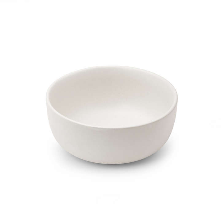 Artisanal 1L white ceramic bowl with beautiful glazed finish and toxin-free construction.