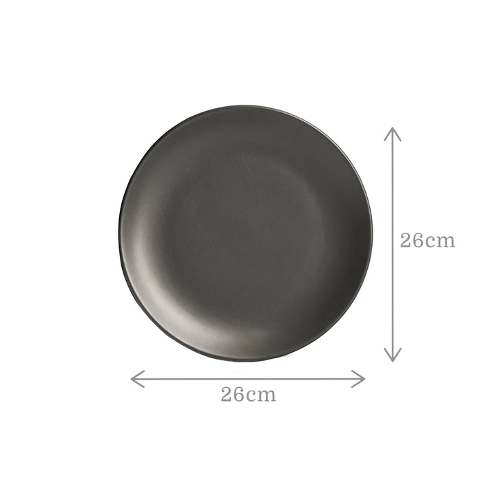 Microwave-safe black ceramic dining set, durable, artisan-crafted, and glazed for daily use