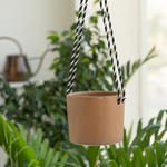 Brown handcrafted ceramic planter Hang Tight: Brown Twisted Rope Planter by Claymistry