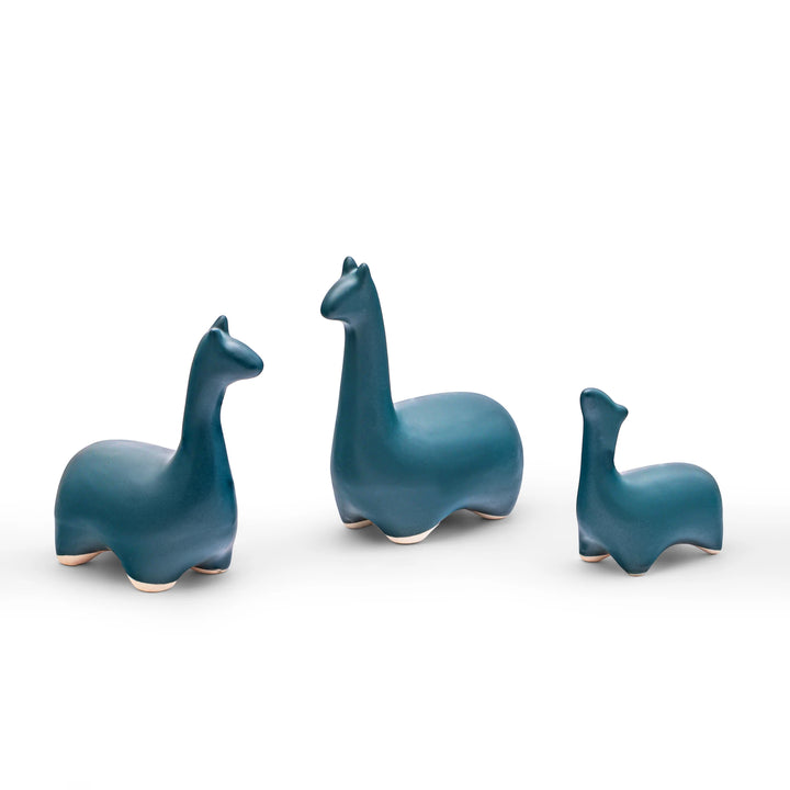 Cute handmade ceramic dino family set in sea green, a lovely decorative piece for your space