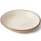 Handmade ceramic pasta bowl 1L in sand with maroon rim, glazed, non-toxic and artisan-crafted.