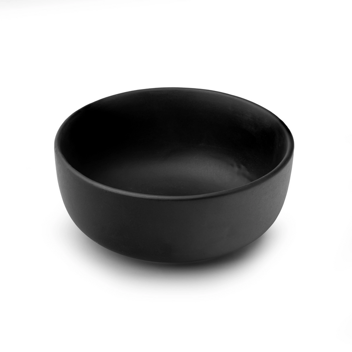 Elegant 1L matte black glazed bowl, ceramic, non-toxic, handmade and pretty for dining.