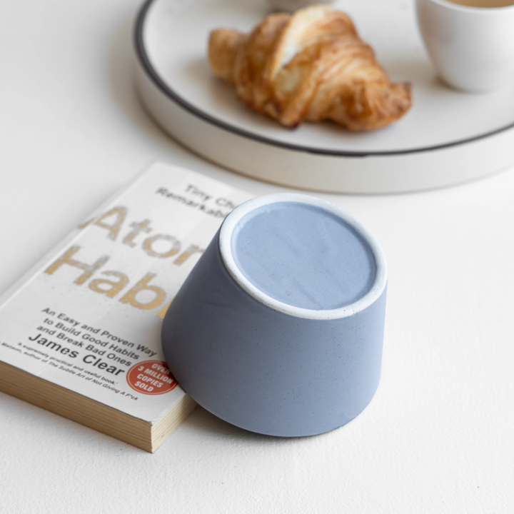Glazed artisan ceramic soup bowl, 450ml, blue and beautiful, safe for microwave and dishwasher.
