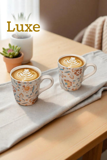 The Marigold Mug (Set of 6, 280ml) — handcrafted Indian ceramic mug