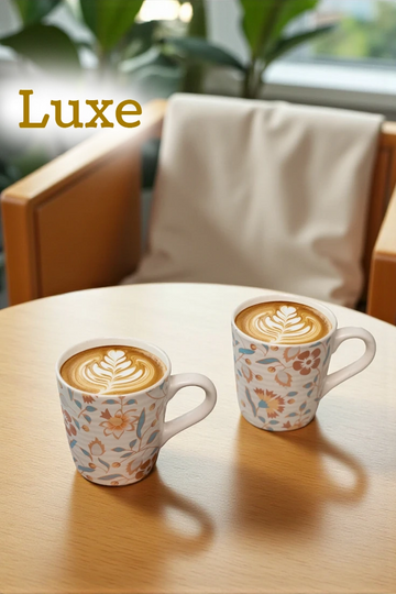 The Marigold Mug (Set of 2, 280ml) — handcrafted Indian ceramic mug