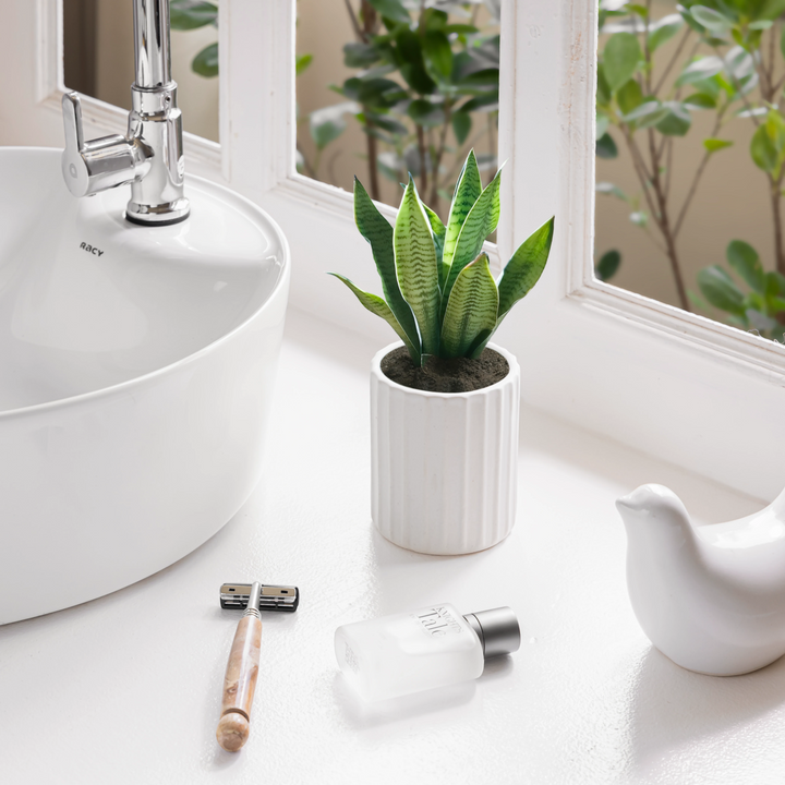 Stylish medium white ceramic planter, handcrafted for a beautiful modern indoor plant setup.