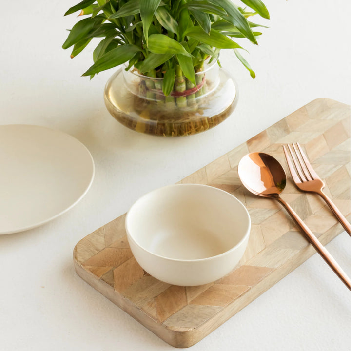 Minimalist 180ml white ceramic bowl set, handcrafted and safe for everyday use, elegant design