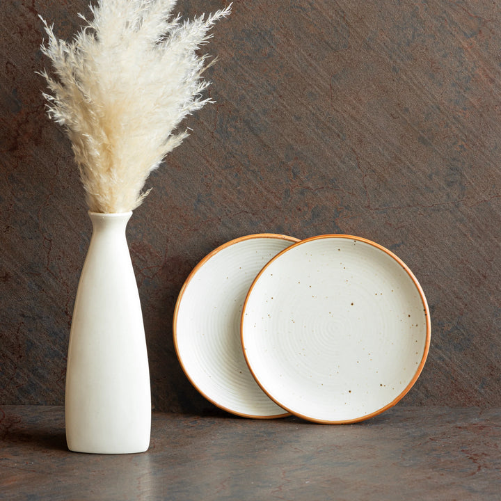 Artisan-crafted sand glaze ceramic plate, 100% non-toxic and ideal for modern sustainable dining.