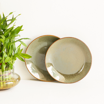 Olive Story Quarter Plate — handcrafted Indian quarter plate