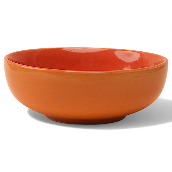 300ml orange ceramic serving bowl, handmade and non-toxic with a glossy glazed artisan finish