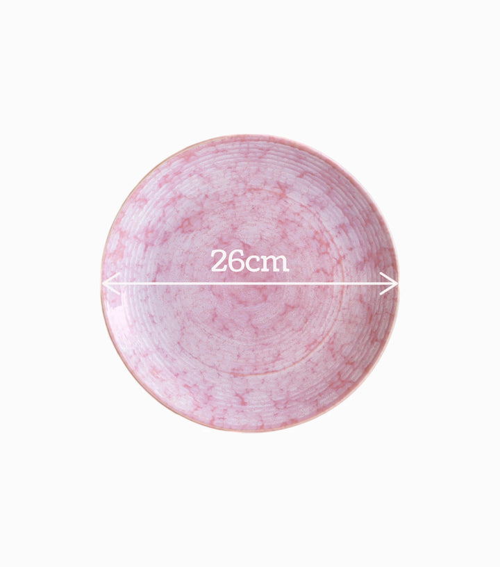 Dimension of pink dinner plate, part of pink dinner set.