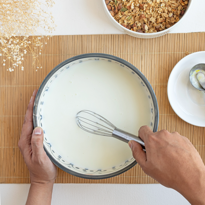 Pretty 2-litre ivory ceramic bowl, bone ash-free and handmade for stylish home dining.