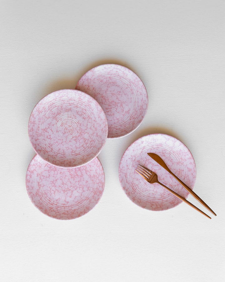 Elegant handmade rose glazed ceramic small plate, non-toxic and ideal for sophisticated daily use.