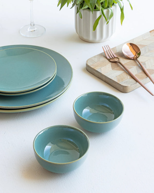 Set of 2 seafoam ceramic bowls, 180ml each, non-toxic, handmade, durable and beautifully glazed.
