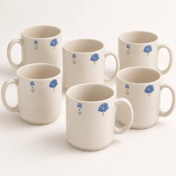 The Solitude mugs viewed from above, handmade ceramic in a matte finish