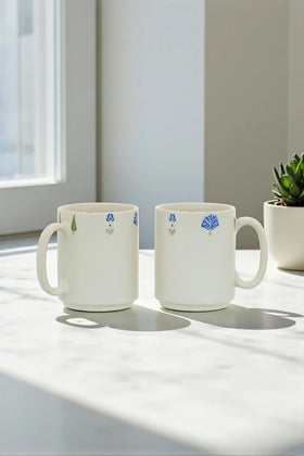 The Solitude Mugs (Set of 6, 380ml), top view showing matte reactive glaze