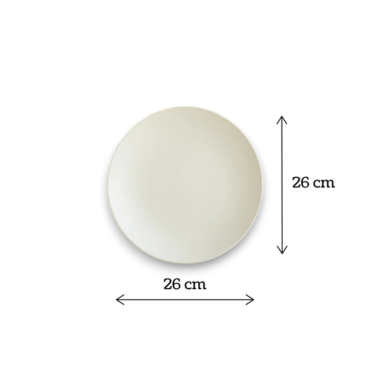 Sustainable white glazed dinner plate, handcrafted and toxin-free for safe and ethical dining