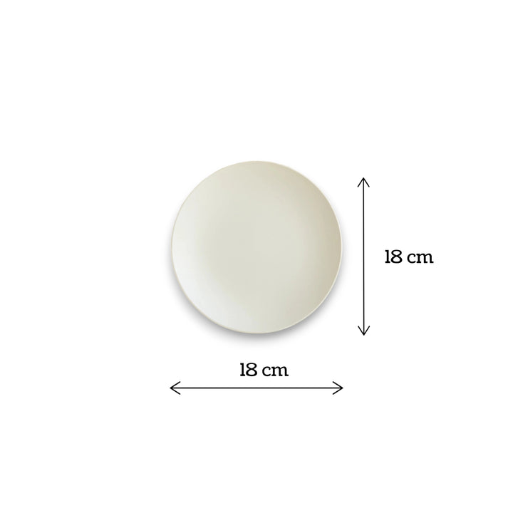 Sustainable white glazed quarter plate, non-toxic, artisan-made, and beautifully refined for dining